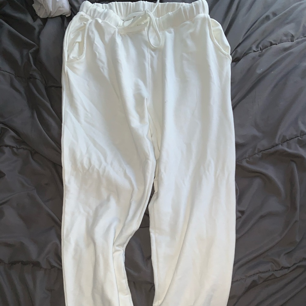 FashionNova White Joggers